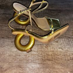 Fashion Nova Metallic Gold Heels