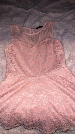 Pink Lace shirt with Mesh Neckline