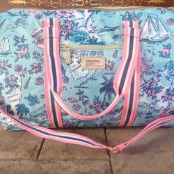 Lilly Pulitzer Overnight Bag Amalfi Blue Lilly’s Roadtrip