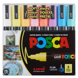 POSCA 8Pack Soft Colors Medium Tip — Brand new 