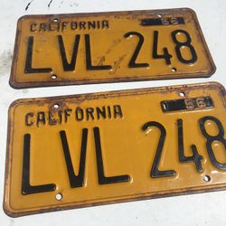 Califonia License Plates 1956