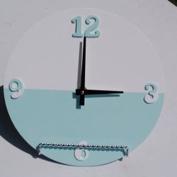 Handmade White/ Aqua Clock 