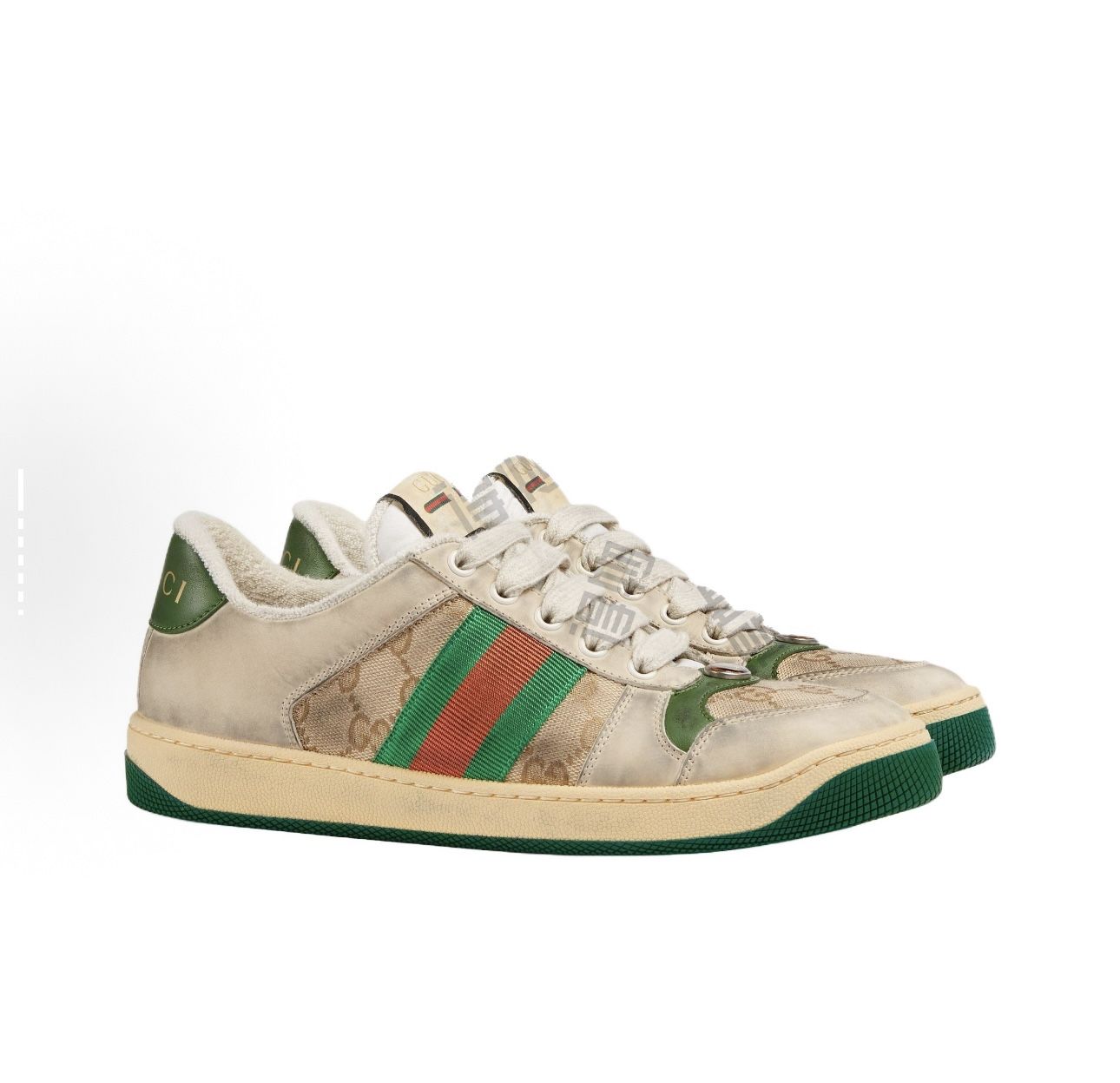 GUCCI Screener Dirty Shoes Canvas GG Enamel Old Fashion Board Shoes(754)56