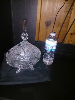 Vintage Crystal Candy Dish with Lid