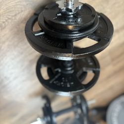 Standard Adjustable Dumbbells Cast Iron Plates.  Total : 80 lbs