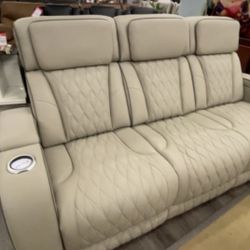 Boyington Gray Power Reclining Sofa  