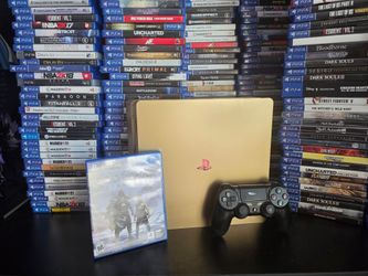 PLAYSTATION 4 SLIM GOLD LIMITED EDITION 160$ UN CONTROL Y UN JUEGO A ELEGIR