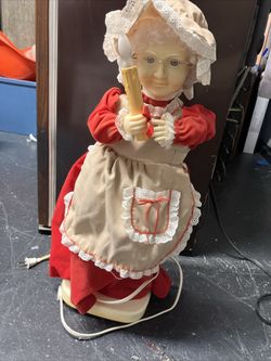 Vintage Telco Motionettes Mrs Claus 24” Christmas Animated light up Figure