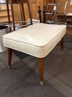 Mid Century Vinyl Ottoman