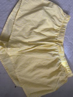 Yellow Striped Women's Shorts
