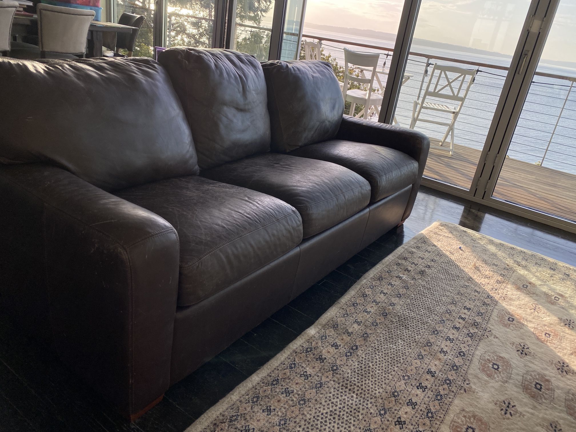 Free - Very Soft & Comfy Real Leather Couch