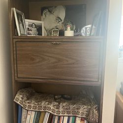 Classic Book Shelf, Spacious With Wood Work On The Doors. 