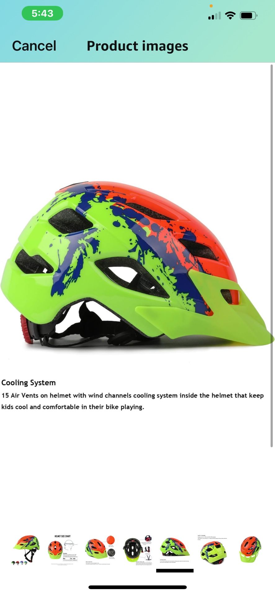 Kids Helmet, Exclusky Kids Bike Helmet Adjustable Safety Lightweight Children Bicycle Helmet for Kids Skating Cycling Scooter Boys and Girls Bicycle H