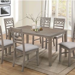Dining Set 7pcs Color antique grey