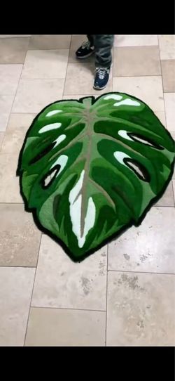 Custom Giant Monstera Leaf Rug | 5’ x 7’ | Handmade Tufted Area Rug