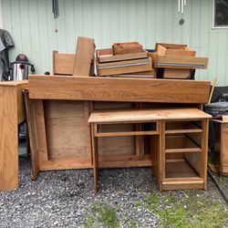 Free Oak Twin Bed And Desk