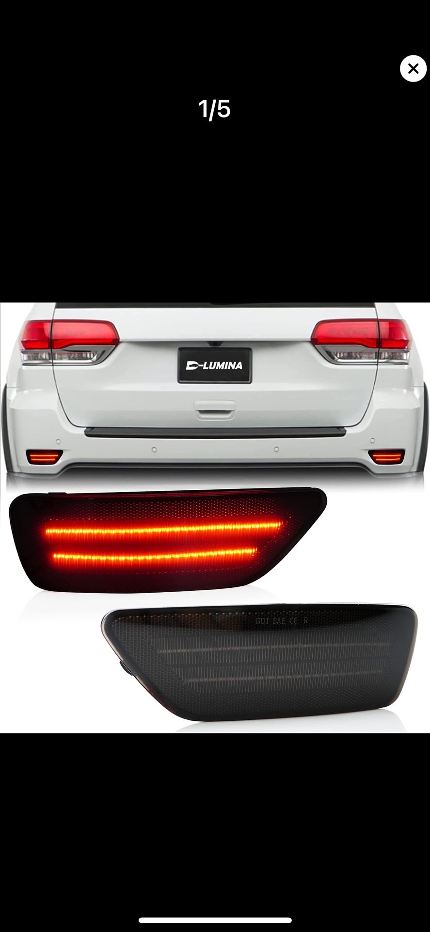 Jeep Grand Cherokee Rear Bumper LED Reflectors Light Lamp