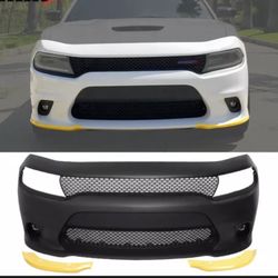 Fits 15-22 Dodge Charger SRT Hellcat Front Bumper Conversion with Fog Lights