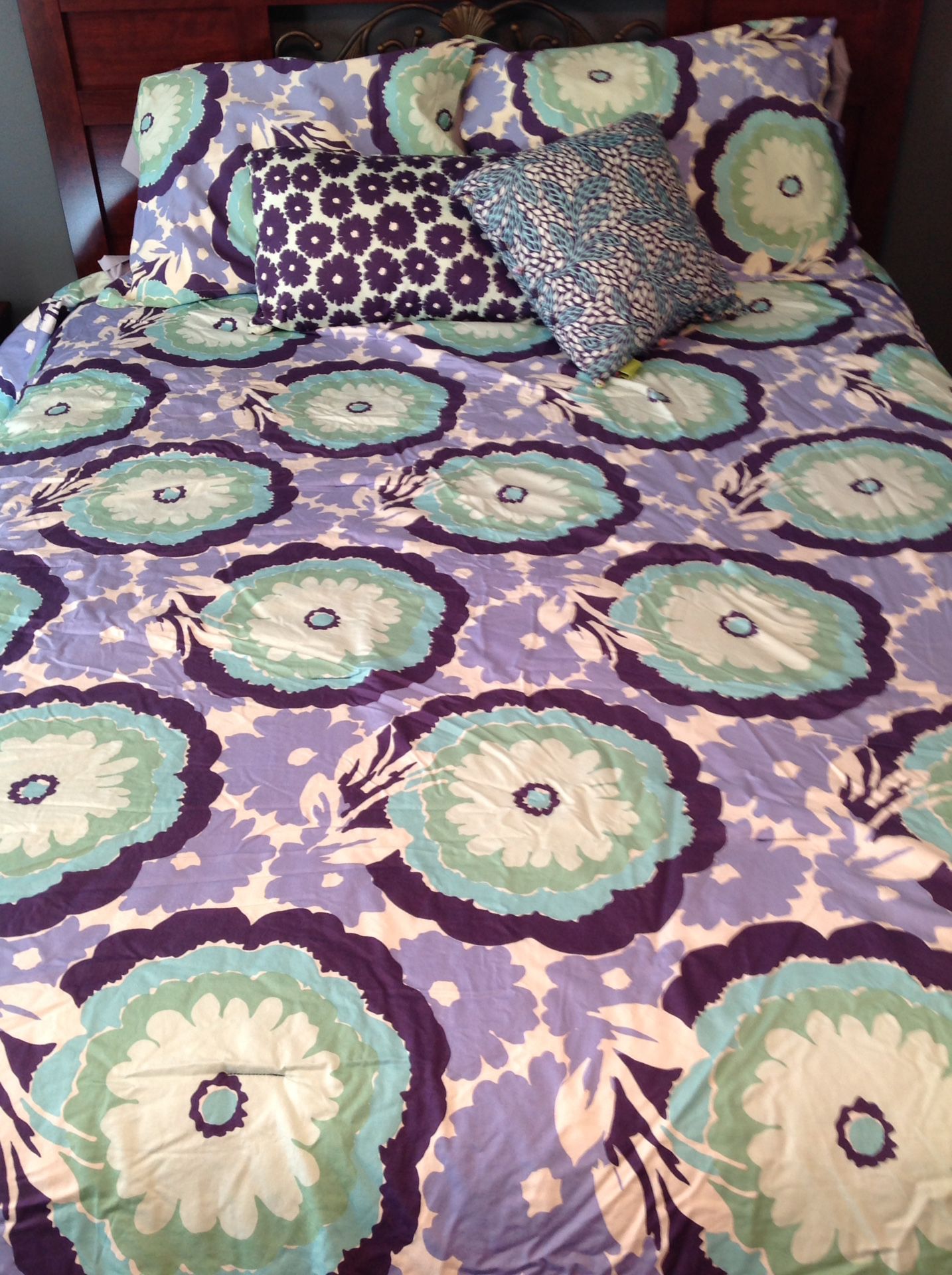 Purple & Green Queen Comforter Set