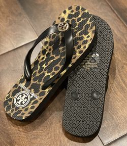 Tory burch leopard flip cheap flops