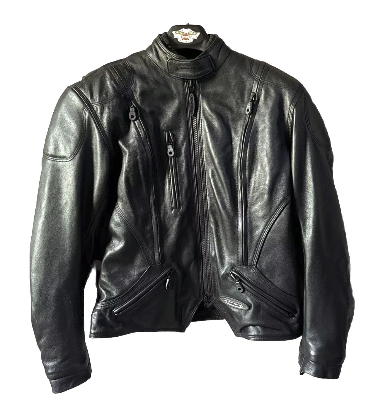 Harley Davidson Women’s Motorcycle Leather Riding Jacket Size Medium Black FXRG