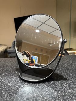 Round Black Tabletop Vanity Mirror