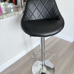 Bar chair,black leather