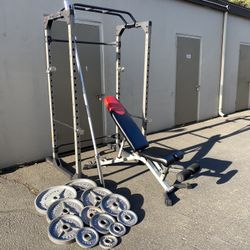 Power Rack Weights Barbell Bench 