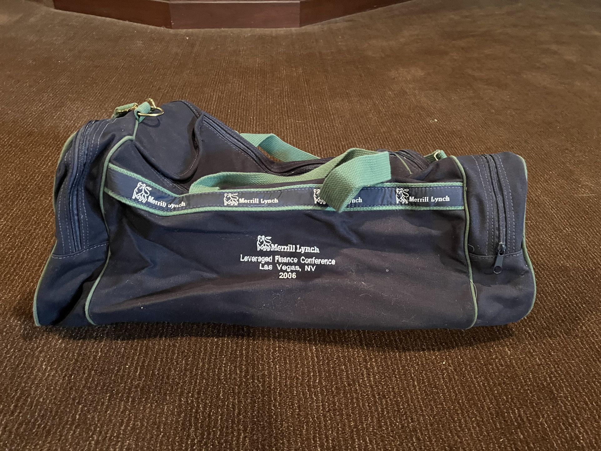 Merrill Lynch Leveraged Finance Conference Navy/Green Canvas Gym/Travel Bag