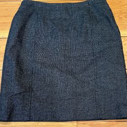 Anne Klein Skirt Charcoal Straight Pencil Fully Lined Back Zip Career - Size 8