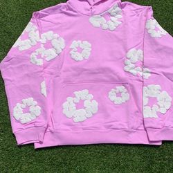 Pink Demin Tears Hoodie