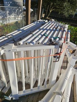 Vinyl deck post and railing.