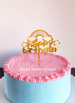 Rainbow Acrylic Cake Topper