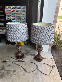 Set of (2) Two Lamps with Shades