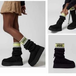 UGG BLACK W CLASSIC SWEATER LETTER