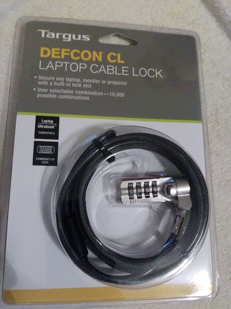 BNIP Targus brand "DEFCON CL" Laptop Combination Cable Lock