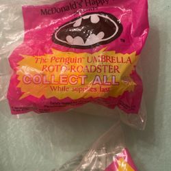 McDonald’s 1991 happy no toy penguin umbrella Roto roadster from Batman