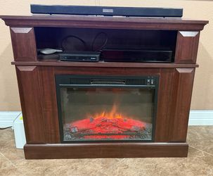 41” electric fireplace for tv stand cherry wood