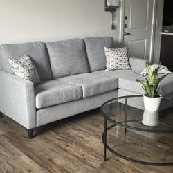 Gray Modern Reversible Sectional Sofa