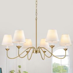 6-Light Brass Gold Farmhouse Chandelier