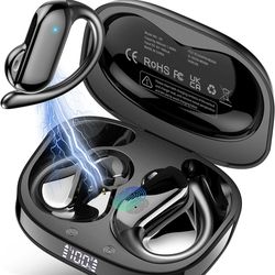 Wireless Earbuds, Bluetooth 5.4 Headphones wiht HiFi Stereo, 32H Playback Open Ear Earbuds with ENC Mic, IPX7 Waterproof Sport Earbuds with Ear Hooks