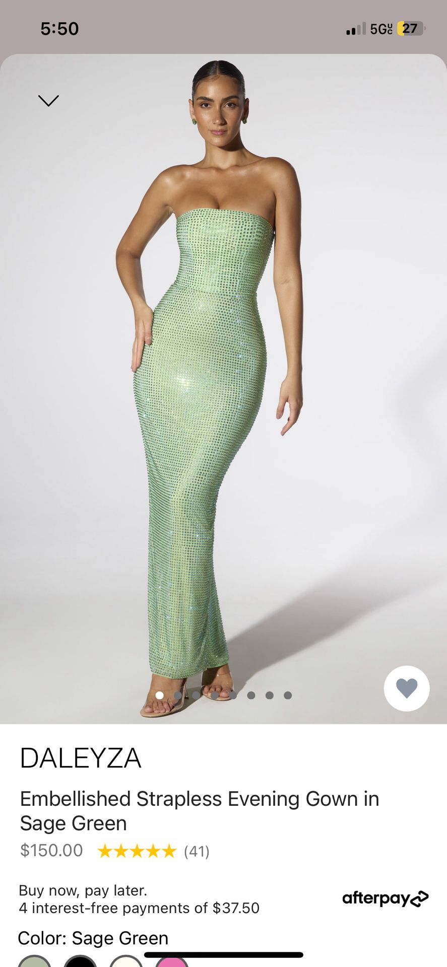 Oh Polly Sage Green Prom dress 