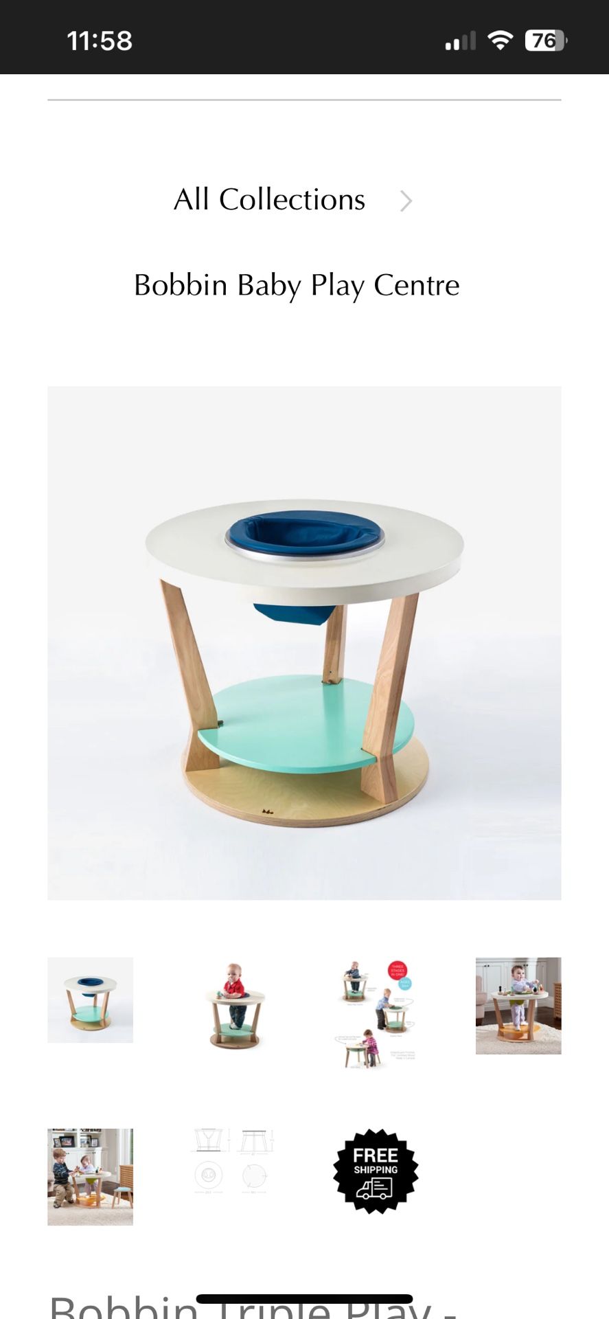 Baby Saucer Seat (converts to toddler table)