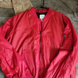 H&M Men's Bomber Jacket Red (LARGE)