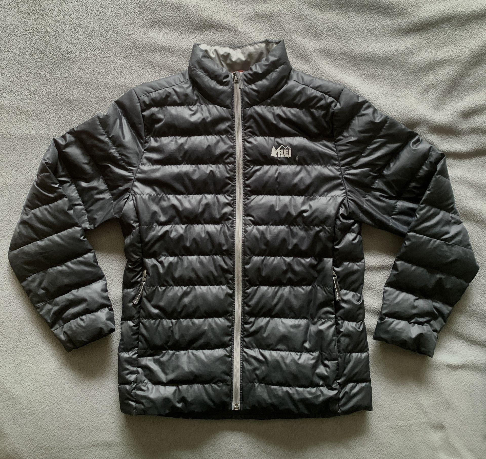 REI Kids Down Puffer Jacket Size 10-12 Black/Ex Condition
