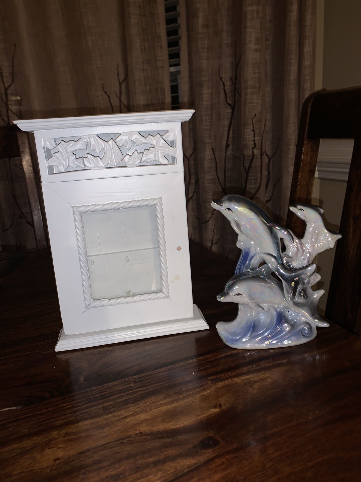 Jewelry box and dolphin sculpture