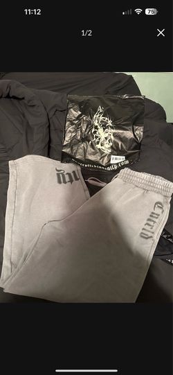 Controlled insanity smoke gray wide leg sweatpants
