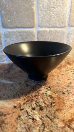 Black ceramic rice bowls set of 6
