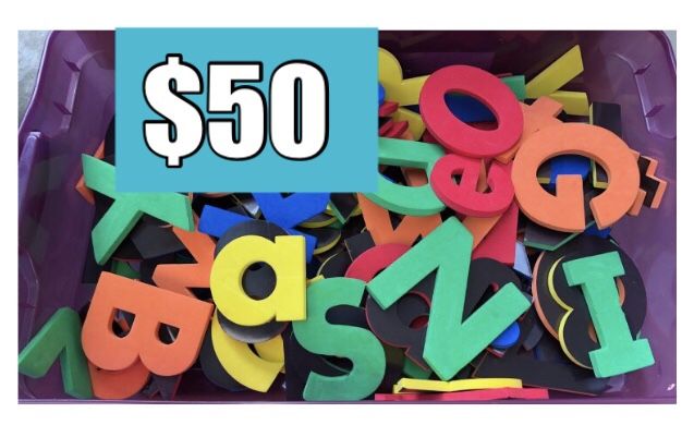 JUMBO uppercase/lower case magnetic letters & numbers