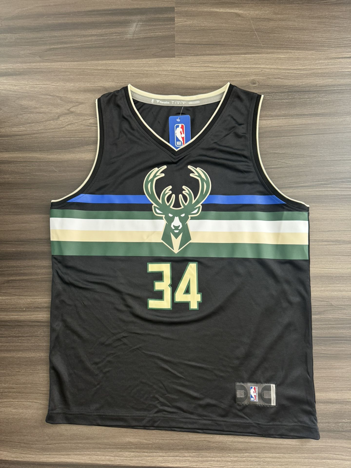 Milwaukee Bucks Giannis Antetokounmpo NBA Jersey Fanatics Men’s L MSRP $75